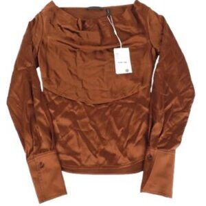 HELMUT LANG Paprika Silk Cowl Top